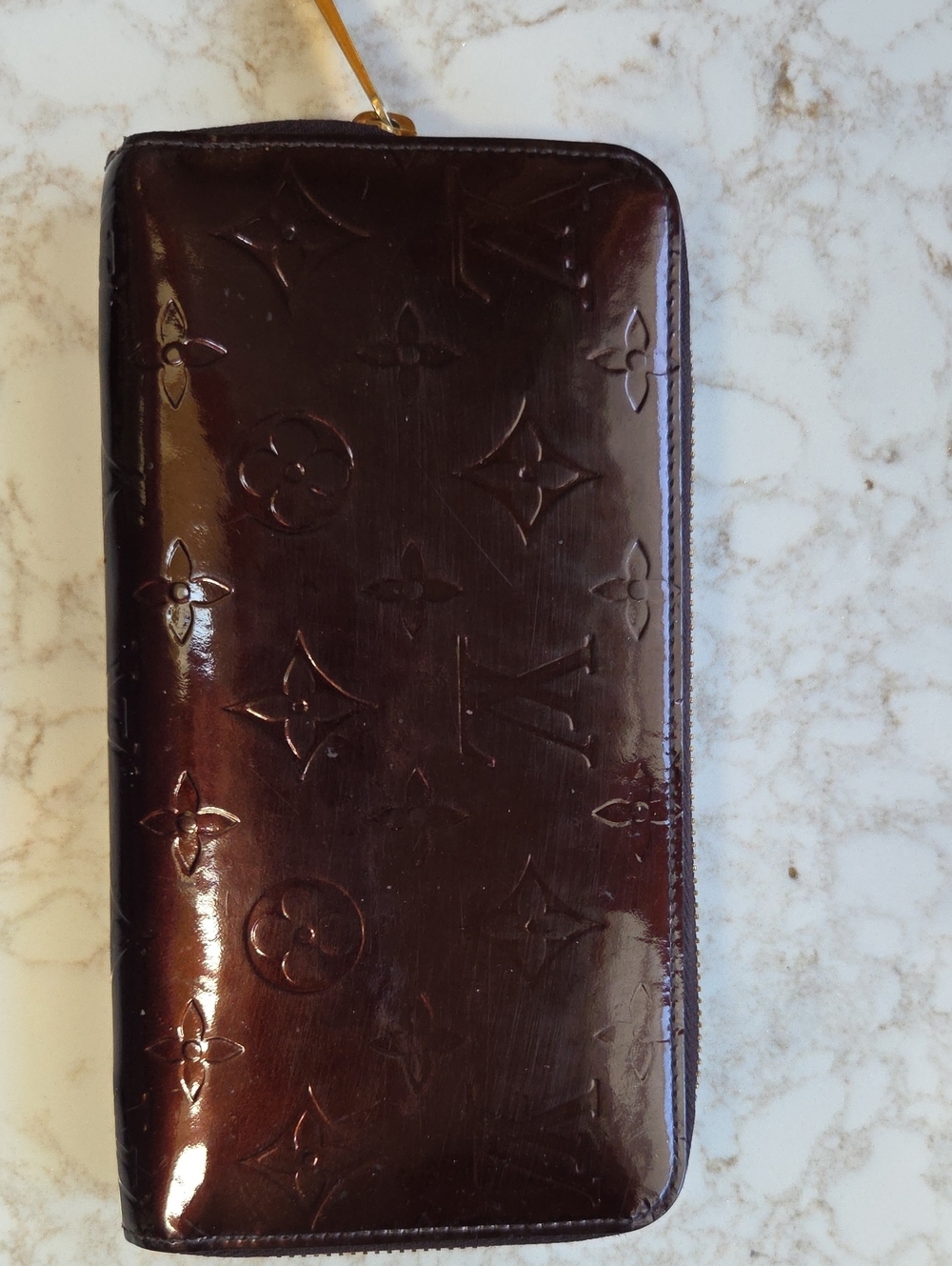 Louis Vuitton Vernis Glossy Bordeaux Zip-Around Wallet